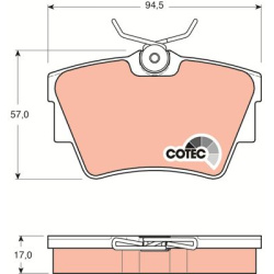  stabdžių trinkelių rinkinys, diskinis stabdys <small>COTEC</small>