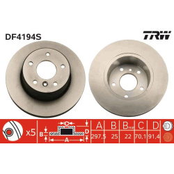  stabdžių diskas (1vnt) <small>TRW SINGLE</small>