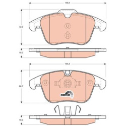  stabdžių trinkelių rinkinys, diskinis stabdys <small>COTEC</small>