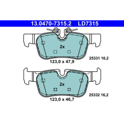  stabdžių trinkelių rinkinys, diskinis stabdys <small>ATE Ceramic</small>