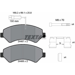  stabdžių trinkelių rinkinys, diskinis stabdys <small>Q+</small>