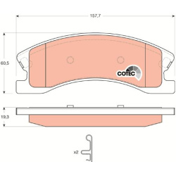  stabdžių trinkelių rinkinys, diskinis stabdys <small>COTEC</small>
