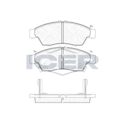  stabdžių trinkelių rinkinys, diskinis stabdys