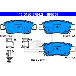 stabdžių trinkelių rinkinys, diskinis stabdys