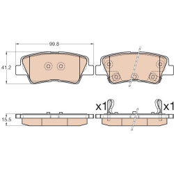  stabdžių trinkelių rinkinys, diskinis stabdys