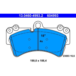  stabdžių trinkelių rinkinys, diskinis stabdys