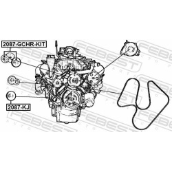  įtempiklio skriemulys, V formos rumbuotas diržas