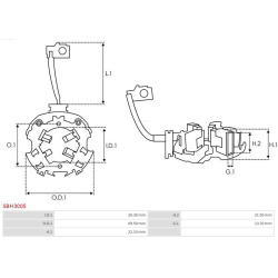  laikiklis, angliniai šepetėliai <small>Brand new AS-PL</small>