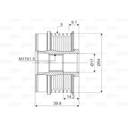  laisvos eigos sankaba, kint. sr. generatorius <small>VALEO NEW SPARE PART</small>