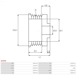  skriemulys, kintamosios srovės generatorius <small>Brand new AS-PL</small>