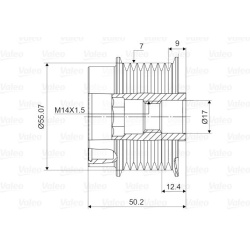  laisvos eigos sankaba, kint. sr. generatorius <small>VALEO NEW SPARE PART</small>