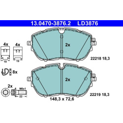  stabdžių trinkelių rinkinys, diskinis stabdys <small>ATE Ceramic</small>