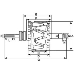  rotorius, kintamosios srovės generatorius