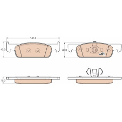  stabdžių trinkelių rinkinys, diskinis stabdys <small>COTEC</small>