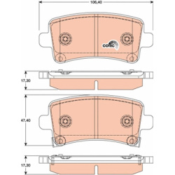  stabdžių trinkelių rinkinys, diskinis stabdys <small>COTEC</small>
