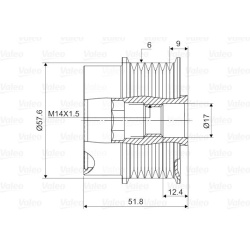  laisvos eigos sankaba, kint. sr. generatorius <small>VALEO NEW SPARE PART</small>