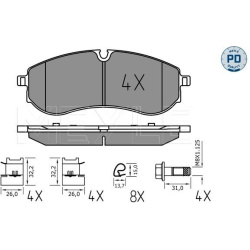  stabdžių trinkelių rinkinys, diskinis stabdys <small>MEYLE-PD: Advanced performance and design.</small>