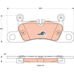  stabdžių trinkelių rinkinys, diskinis stabdys <small>COTEC</small>