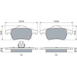  stabdžių trinkelių rinkinys, diskinis stabdys