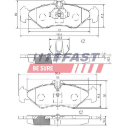  stabdžių trinkelių rinkinys, diskinis stabdys