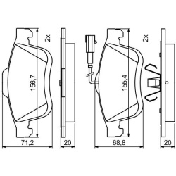  stabdžių trinkelių rinkinys, diskinis stabdys