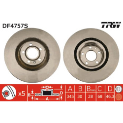  stabdžių diskas (1vnt) <small>TRW SINGLE</small>