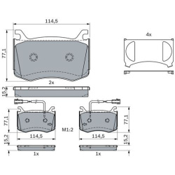  stabdžių trinkelių rinkinys, diskinis stabdys