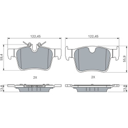  stabdžių trinkelių rinkinys, diskinis stabdys