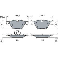  stabdžių trinkelių rinkinys, diskinis stabdys
