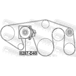  įtempiklio skriemulys, V formos rumbuotas diržas