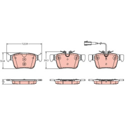  stabdžių trinkelių rinkinys, diskinis stabdys