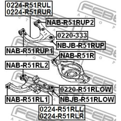  valdymo svirties/išilginių svirčių įvorė