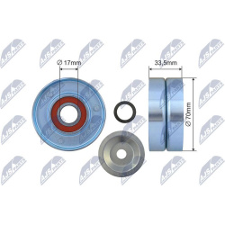  įtempiklio skriemulys, V formos rumbuotas diržas