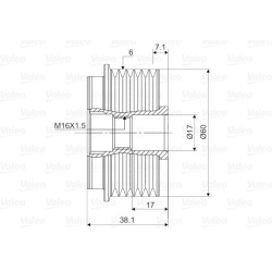  laisvos eigos sankaba, kint. sr. generatorius <small>VALEO NEW SPARE PART</small>