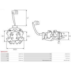  laikiklis, angliniai šepetėliai <small>Brand new AS-PL</small>