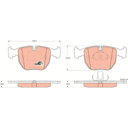  stabdžių trinkelių rinkinys, diskinis stabdys <small>COTEC</small>