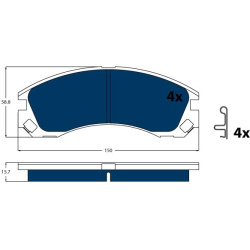 stabdžių trinkelių rinkinys, diskinis stabdys <small>ELECTRIC BLUE</small>  stabdžių trinkelių rinkinys, diskinis stabdys <small>ELECTRIC BLUE</small>