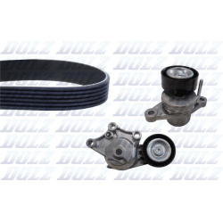  V formos rumbuotas diržas, komplektas