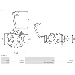  laikiklis, angliniai šepetėliai <small>AS</small>