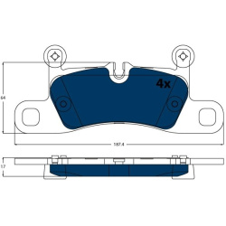 stabdžių trinkelių rinkinys, diskinis stabdys <small>ELECTRIC BLUE</small>  stabdžių trinkelių rinkinys, diskinis stabdys <small>ELECTRIC BLUE</small>
