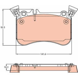  stabdžių trinkelių rinkinys, diskinis stabdys