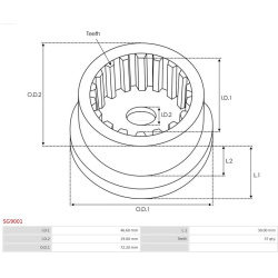  remonto komplektas, starteris <small>AS</small>