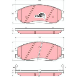  stabdžių trinkelių rinkinys, diskinis stabdys <small>COTEC</small>