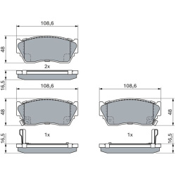  stabdžių trinkelių rinkinys, diskinis stabdys