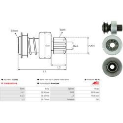  laisvos eigos pavara, starteris <small>Brand new AS-PL</small>