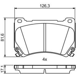  stabdžių trinkelių rinkinys, diskinis stabdys