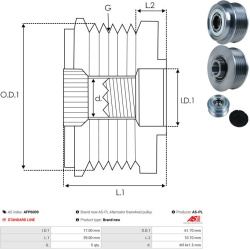  laisvos eigos sankaba, kint. sr. generatorius <small>Brand new AS-PL</small>