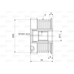  laisvos eigos sankaba, kint. sr. generatorius <small>VALEO NEW SPARE PART</small>
