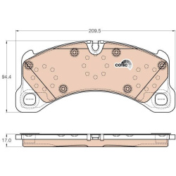  stabdžių trinkelių rinkinys, diskinis stabdys <small>COTEC</small>