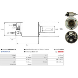  solenoidinis jungiklis, starteris <small>Brand new Bosch</small>
